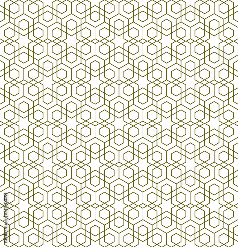 Seamless geometric ornament based on traditional islamic art.Brown color lines.Great design for fabric,textile,cover,wrapping paper,background.