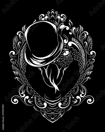 magician viper sneak artwork illustration and t shirt design Premium Vector