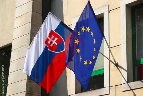 Slovakia and European Union flag photo