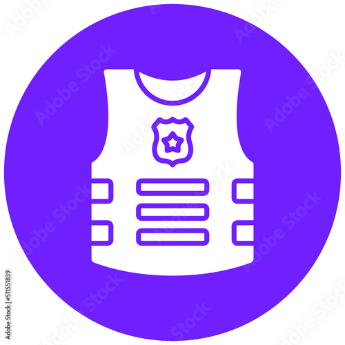 Bulletproof Vest Icon Style