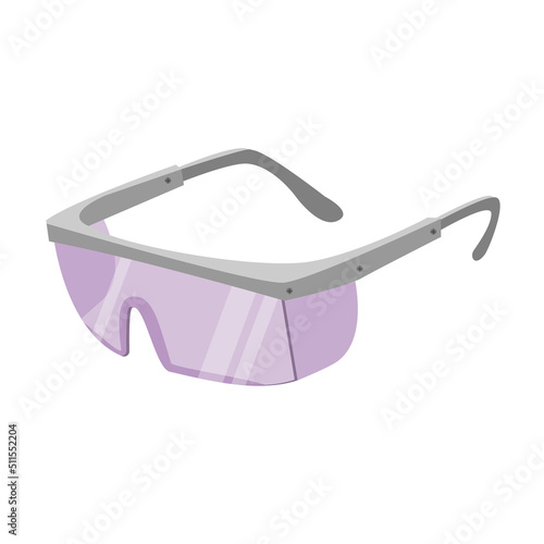 vector glasses for laser hair removal, purple glasses, accessory for a beautician, eye protection from laser beams