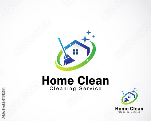home clean logo creative clean and service design concept