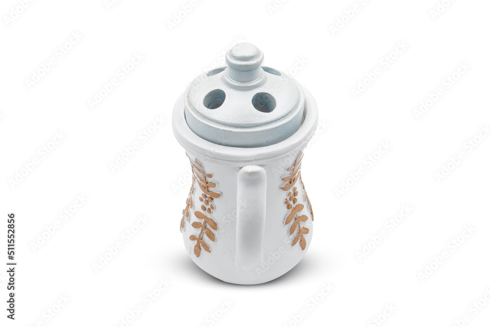 Arabic traditional coffee dallah isolated white background Arabic traditional coffee dallah isolated white background