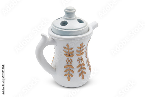 Arabic traditional coffee dallah isolated white background 