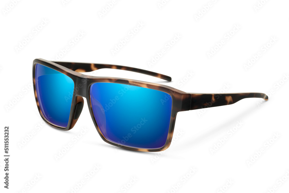 Sunglass | Blue color stylish sunglasses isolated on white background