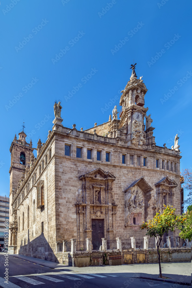 Fototapeta premium Church Santos Juanes, Valencia, Spain