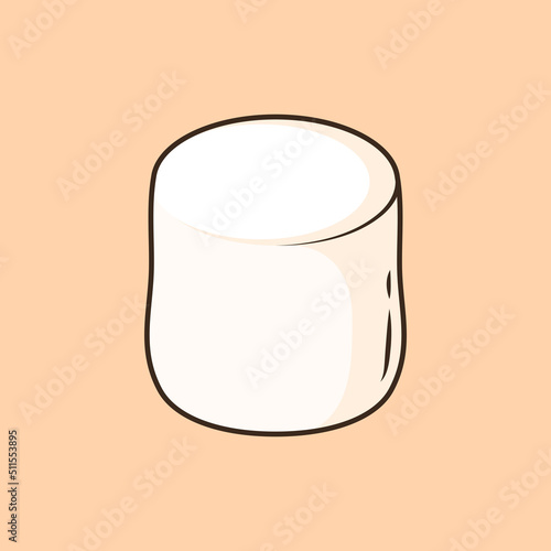 Marshmallow cartoon vector. Marshmallow logo design. Marshmallow icon.