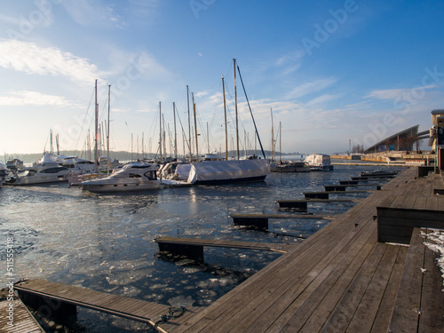фотографія Sailboats on frozen water