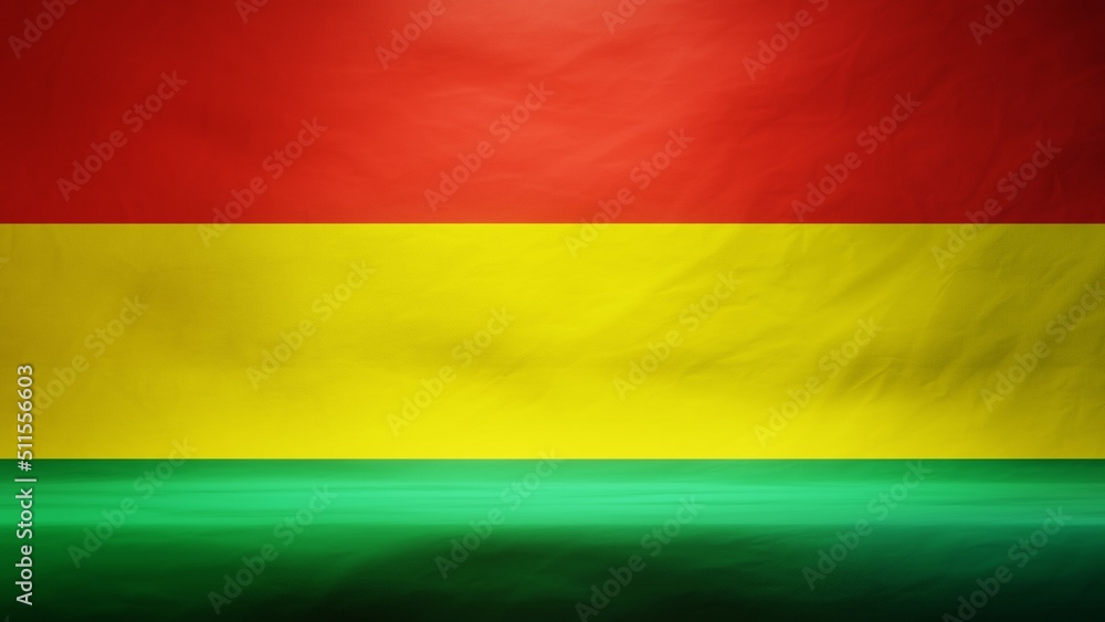 Studio backdrop with draped flag of Bolivia for presentation or product display. 3D rendering Studio backdrop with draped flag of Bolivia for presentation or product display. 3D rendering