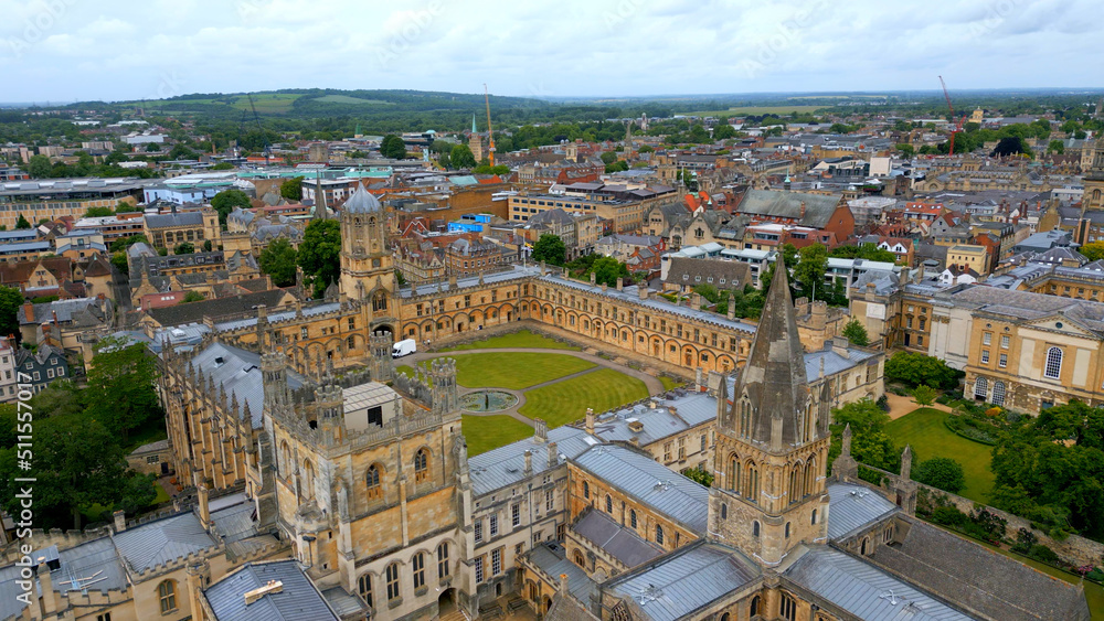 University of Oxford from above - Christ Church University aerial view
