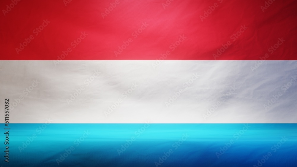 Naklejka premium Studio backdrop with draped flag of Luxembourg for presentation or product display. 3D rendering