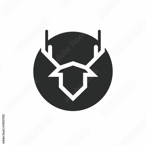 Deer head icon illustration  vector concept design