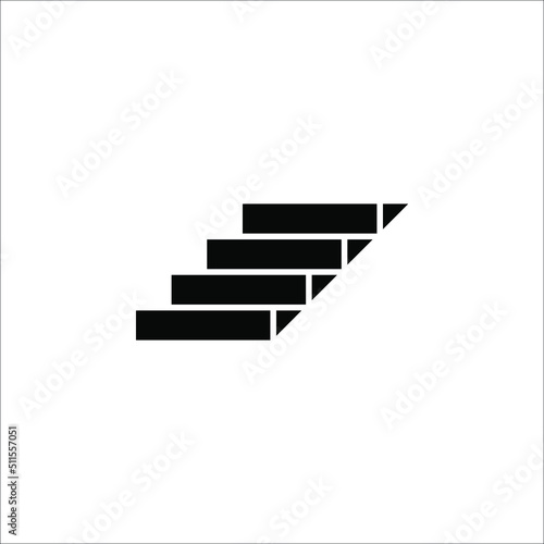 Stairs icon vector isolated on white background, line and outline elements in linear style on white background