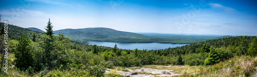 Scenic Overlook of Echo Lake in Acadia National Park, Maine, USA
