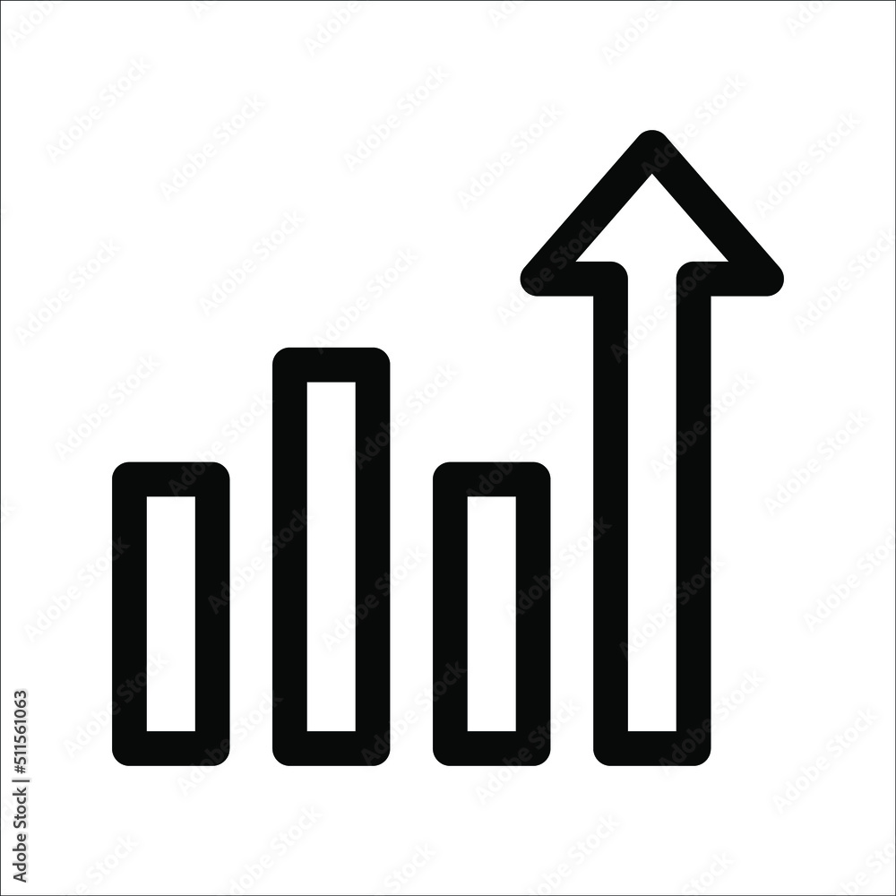 Vector graphic icon, simple growth sign, on a white background. Vector graphic icon, simple growth sign, on a white background.