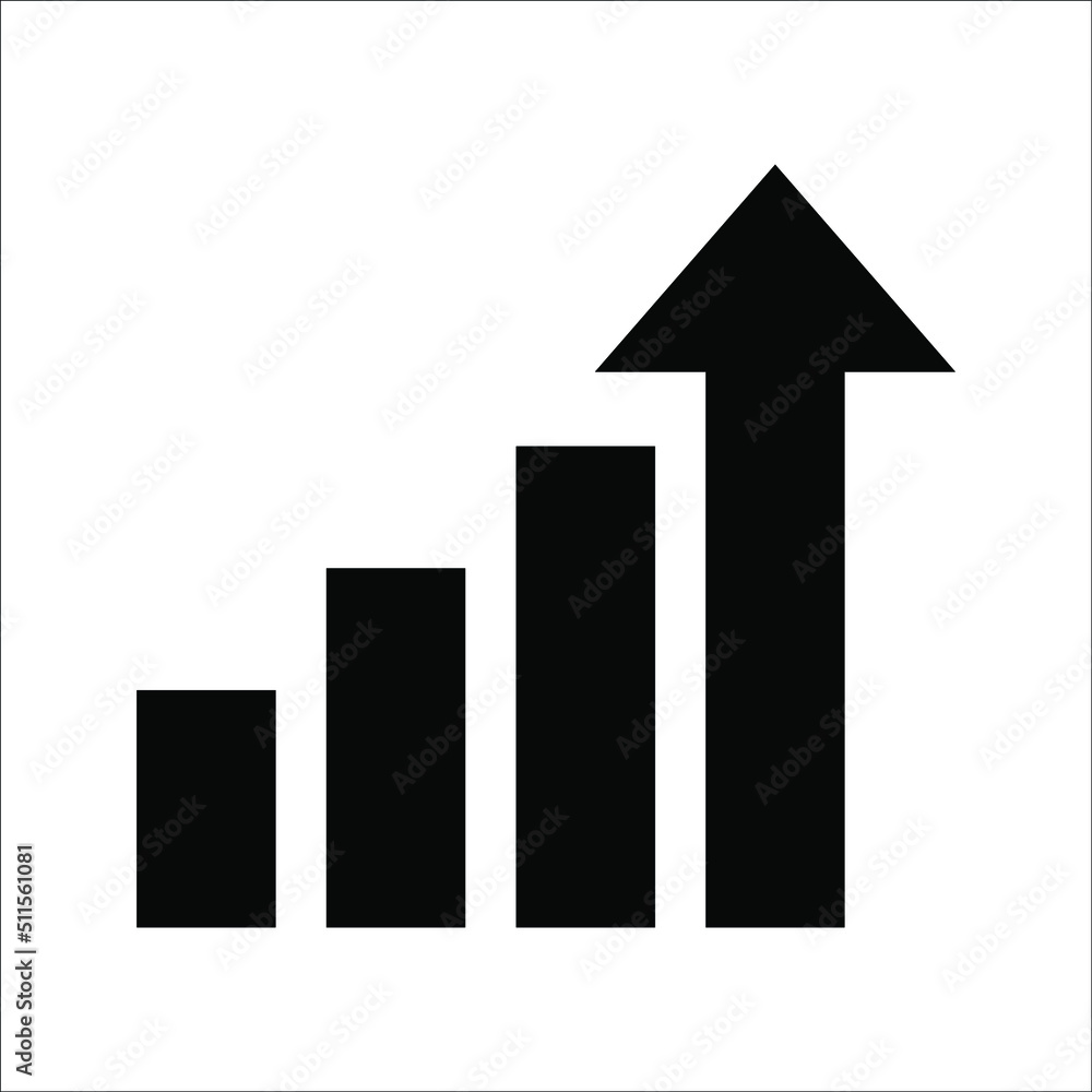 Vector graphic icon, simple growth sign, on a white background. Vector graphic icon, simple growth sign, on a white background.