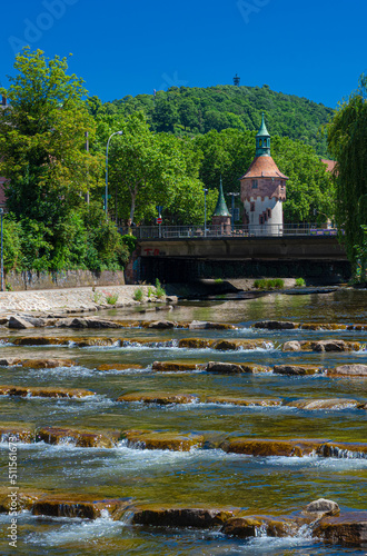 The Schwabentor Bridge is one of the oldest bridges in Freiburg im Breisgau. Baden Wuerttemberg, Germany, Europe photo