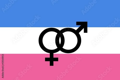 Bandera Heterosexual con símbolos