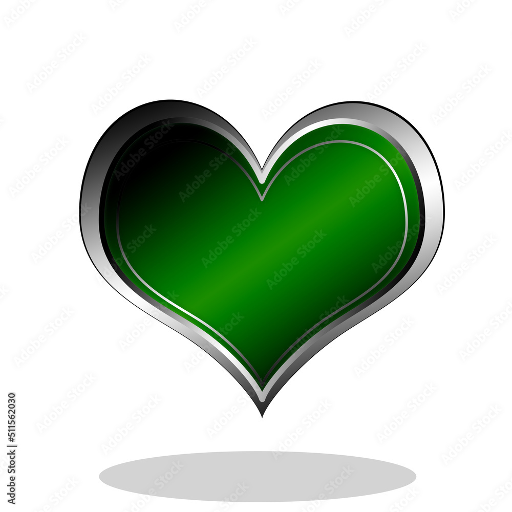 Green love button ilustrator image, luxury, sliver. Green love button ilustrator image, luxury, sliver.