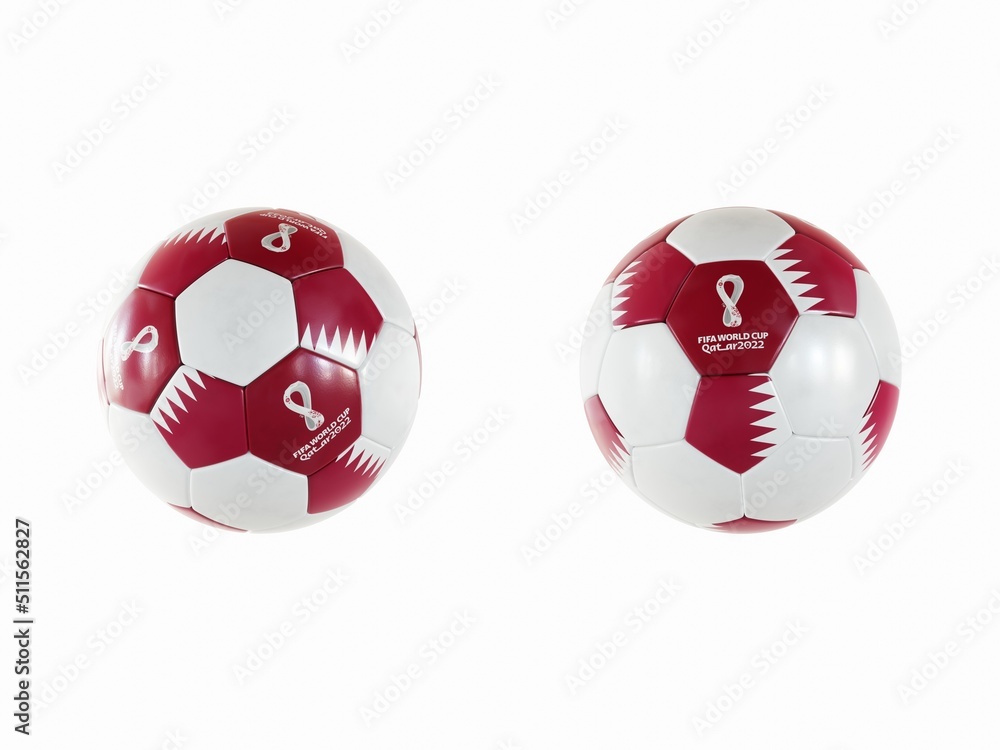 Football or soccer ball design with official 2022 FIFA World Cup logo ...