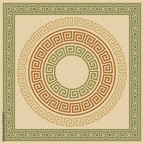 Greek key pattern, frames collection. Decorative ancient meander, greece border ornamental set with repeated geometric motif. Vector EPS10.