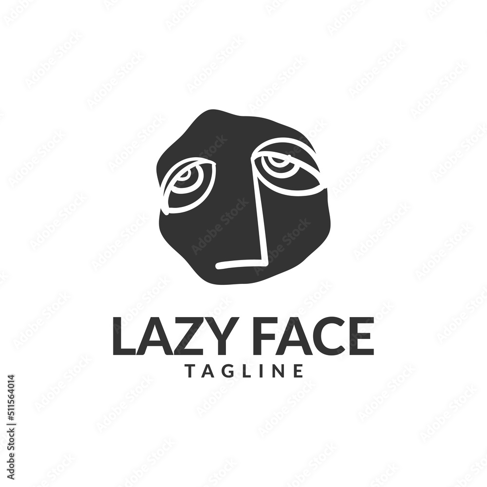 lazy face abstract doodle vector logo design element lazy face abstract doodle vector logo design element