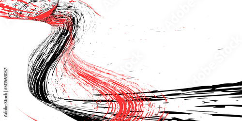 Strokes in different directions with black and red paint on a white background. Graffiti element. Design template for the design of banners, posters, booklets, covers, magazines. EPS 10