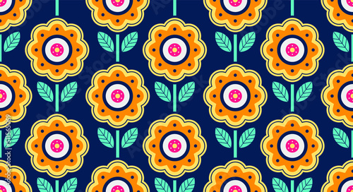 Sunflower Layout illustration with flat design