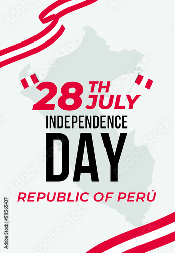 Banner por el día de la independencia en Perú. julio 28.
