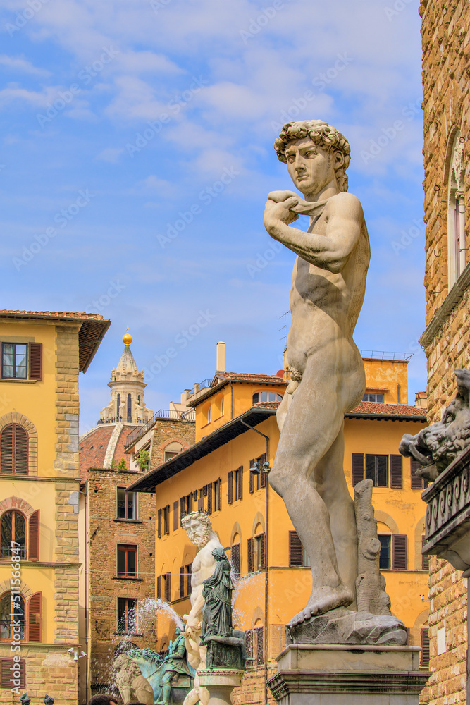 Statues de la place de la Seignerie, Florence, Toscane, Italie