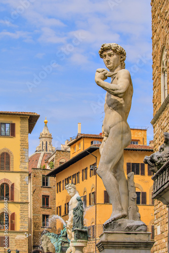 Obraz na płótnie Statues de la place de la Seignerie, Florence, Toscane, Italie w salonie