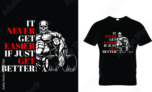 Gym t shirt. Vector typography gym t shirt design for fitness lovers...