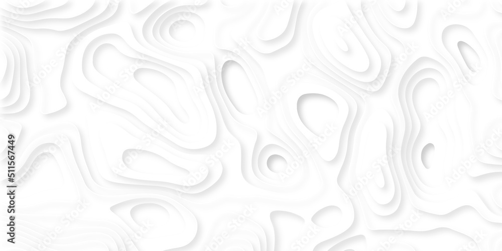 White paper cut white background, white paper cut background. Abstract realistic papercut decoration textured with wavy layers and shadow. Topographic contour map abstract tech motion graphic design White paper cut white background, white paper cut background. Abstract realistic papercut decoration textured with wavy layers and shadow. Topographic contour map abstract tech motion graphic design