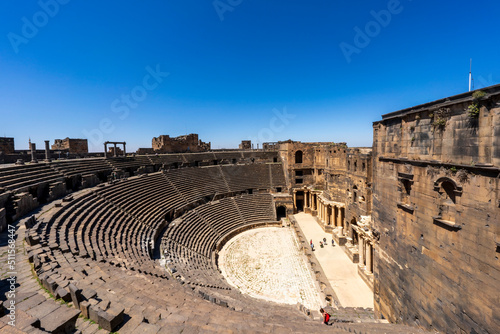 Roman Theatre at Bosra, Syria, from second century, one of the largest and the best preserved.