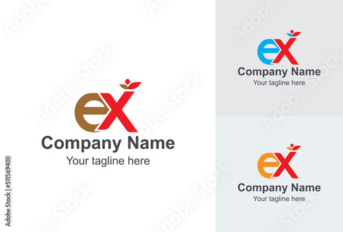 Ex letter Logo Design Template ex Logo Design