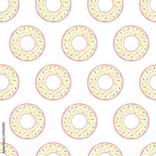 Seamless pattern with summer element: inflatable circle in the form of a donut. Summer beach party. Vector image.