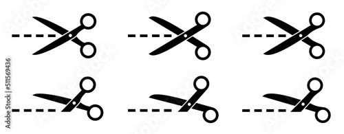 Print op canvas Scissors icon set