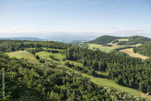 landscape in switzerland, view from the (Wasserflue), a 866 m above sea level. mountain in the canton of Aarau. 