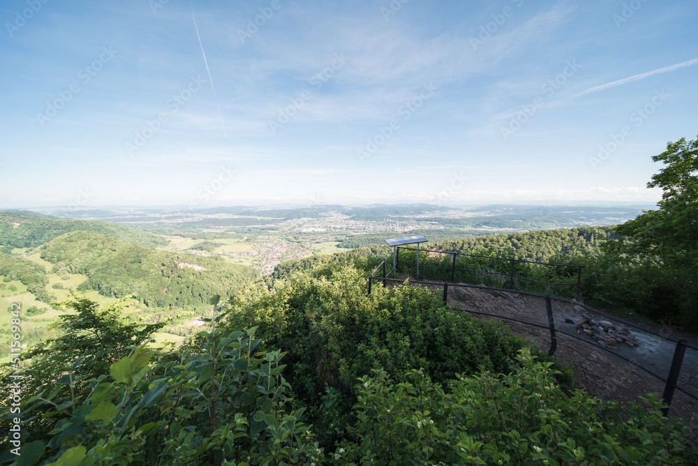 landscape in switzerland, view from the (Wasserflue), a 866 m above sea level. mountain in the canton of Aarau.
