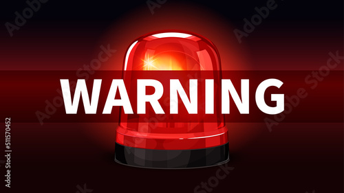 サイレンのライト_回転灯の背景イラスト_WARNING_16:9