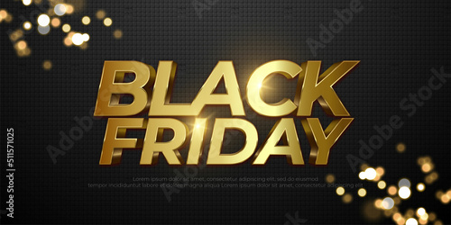 Black friday banner with dark luxury background