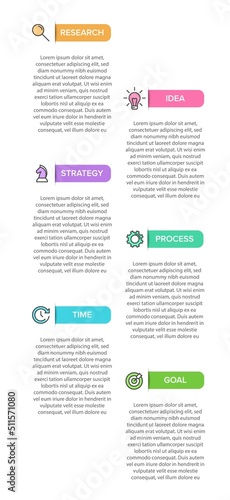 Vertical infographic design with icons and 6 options or steps. Thin line. Infographics business concept. Can be used for info graphics, flow charts, presentations, mobile web sites, printed materials.