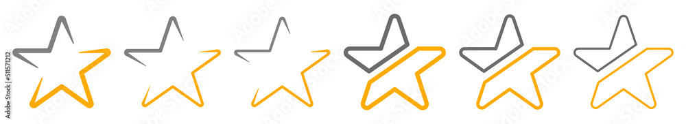 Set of gold star icons. Star design, golden star. Vector illustration. Set of gold star icons. Star design, golden star. Vector illustration.