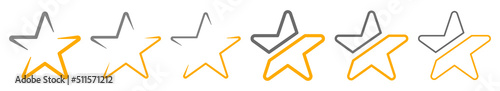 Set of gold star icons. Star design, golden star. Vector illustration.