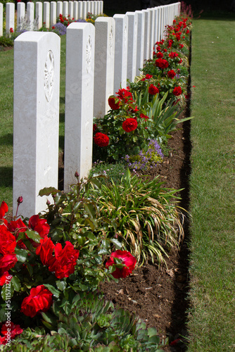 The British WW2 cemetery in Ranville, Normandy photo