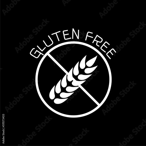 Gluten free logo isolated on dark background