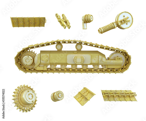 фотографія The undercarriage of the bulldozer