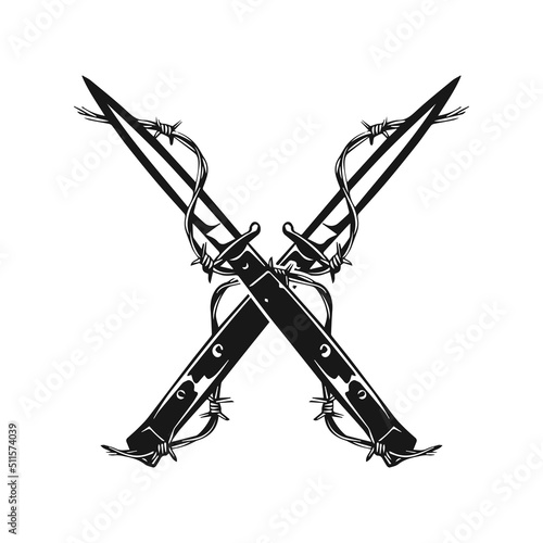 vector illustration of knife with thorn