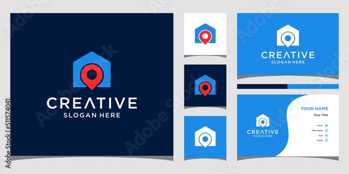 Home location logo templates and business card design