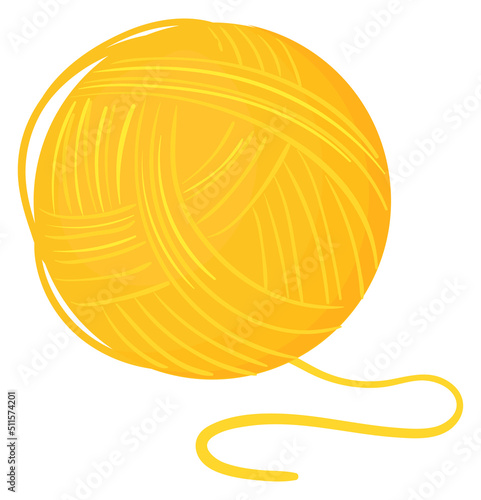Yarn ball cartoon icon. Wool knitting symbol
